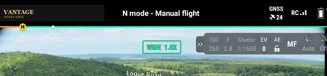 Vantage flight deck over the Logue Road survey — waypoint route laid in, 24 GNSS satellites held