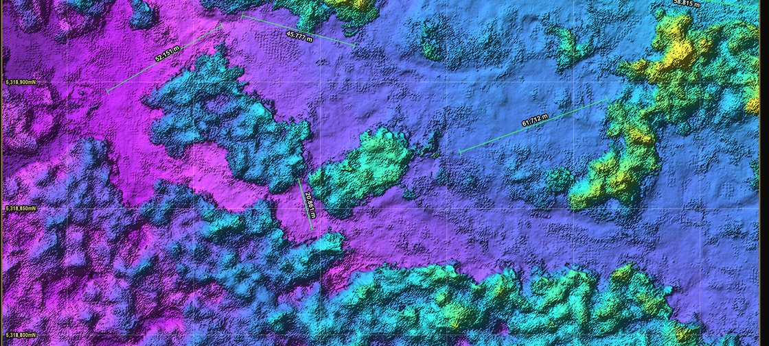 Photogrammetric elevation model of the site, shaded by height